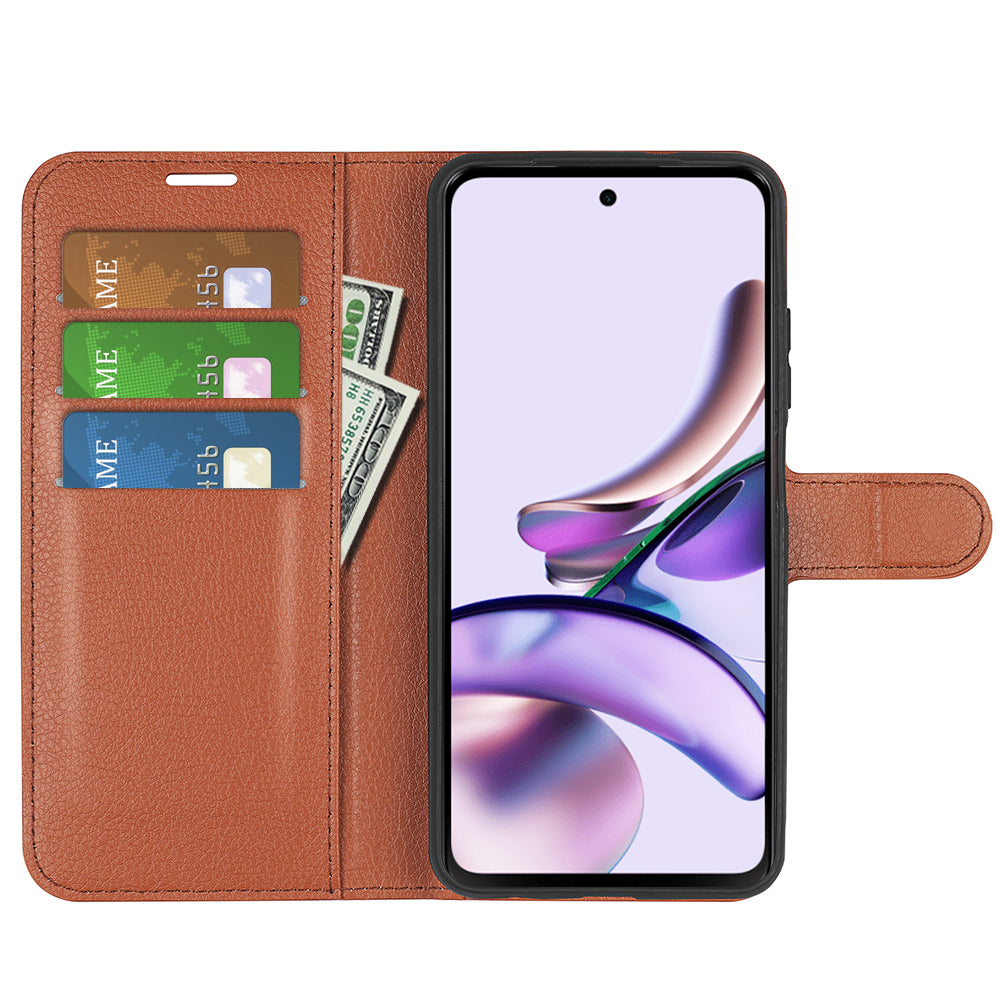 For Motorola Moto G13 4G Protective Phone Case Litchi Texture PU Leather Cell Phone Cover with Stand Wallet For Motorola Moto G13 4G Protective Phone Case Litchi Texture PU Leather Cell Phone Cover with Stand Wallet